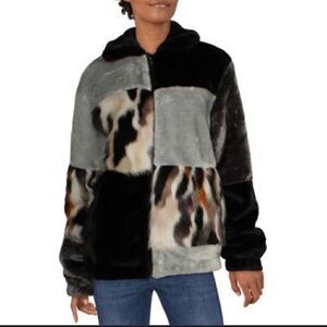 Urban Outfitters Patch Fur Animal Jacket SP